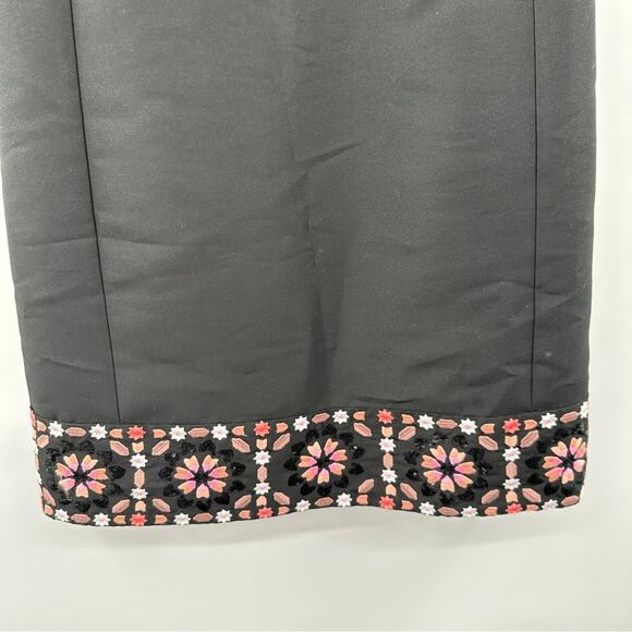 Kate Spade Dress By The Pool Black Mosaic Floral Embroidered Shift Dress Size 10 - Picture 5 of 13